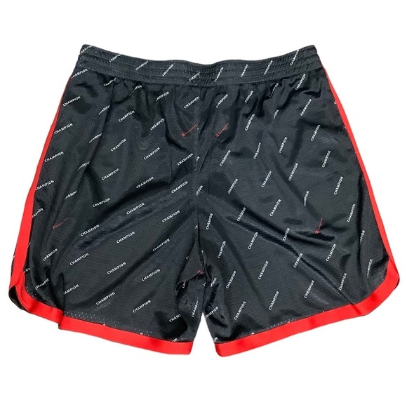 Mens Champion XL 40 - 42 Shorts Logo Black Red Basketball Jersey Mesh Drawstring - Picture 4 of 10
